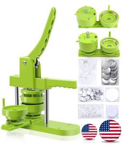 lot 19772 image: Happizza Button Maker Machine Multiple Sizes, Pin Maker Machine 2.25 inch3 inch, Interchangeable Button-Models Badge Button Press Machine with 200 Sets 58mm75mm Button Maker Supplies&Circle Cutter
