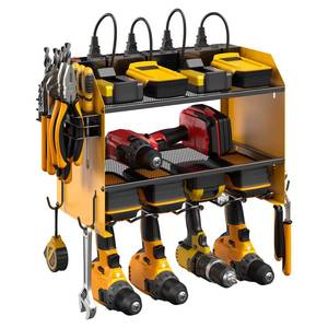 lot 19784 image: CCCEI Wall Mount Modular Tool Charging Organizer, Yellow, 1 Pack, 3 Tier.