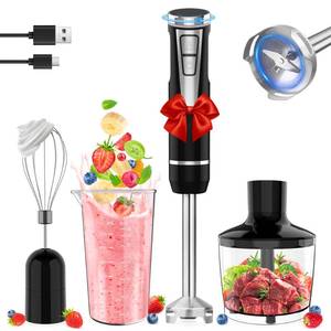 lot 19795 image: binROC 4-in-1 Cordless Immersion Blender, 8-Speed USB Rechargeable Mixer