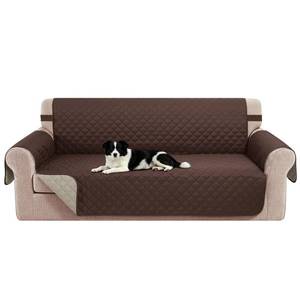 lot 19808 image: Luxshare Home Reversible Sofa Cover for 3 Cushion, ChocolateBeige