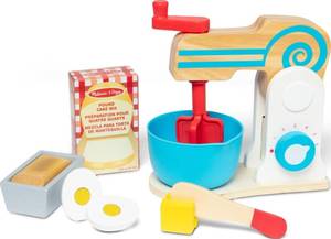 lot 19813 image: Melissa & Doug Wooden Make-a-Cake Mixer Pretend Play Baking Set