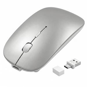 lot 20193 image: Wireless Bluetooth Mouse with Jiggler Mode, Rechargeable Silent Mouse for MacBook AirPro Laptop PC, Multi-Device BT5.2BT3.0 & 2.4G USB-AUSB-C Receiver, Ergonomic Optical Mouse with 3 DPI Levels