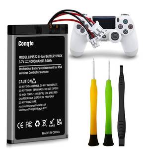 lot 20204 image: Conqto 4000mAh (1 Pack) Battery for PlayStation 4 Controller, High Capacity Battery Replacement for PS4 ProSlim, Dualshock 4 Controller CUH-ZCT2U CUH-ZCT1E CUH-ZCT1U CUH-ZCT1H with Repair Tool Kit