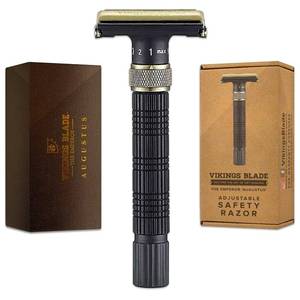 lot 20221 image: VIKINGS BLADE Adjustable Double Edge Safety Razor  Luxury Case. Smooth, Reusable, Eco-Friendly (The Emperor Augustus)
