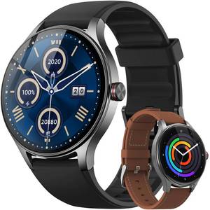 lot 20222 image: Fitpolo Smart Watch for Men Android & iPhone (2 Bands Jet Black)