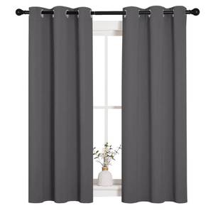 lot 20230 image: NICETOWN Gray Blackout Curtains for Bedroom 34 Wide x 54 Long 2 Panels