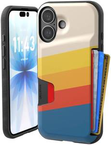 lot 20248 image: Smartish iPhone 16 Wallet Case, Card Holder, Wallet Slayer Vol 1, Stripes