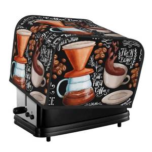 lot 20275 image: Toaster Cover 4 Slice with Coffee Pattern Dustproof Bread Maker Cover Fingerprint Bakeware Protection Wide Slot Toaster Bag Reusable Kitchen Small Appliance Cover
