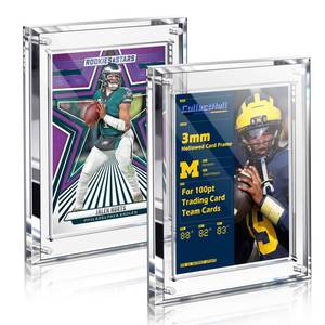 lot 20281 image: 2 Pack Acrylic Baseball Card Holder, Fit 100 pt Thick Cards and Team Cards, Magnetic Trading Card Frame