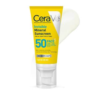 lot 20290 image: CeraVe Invisible Mineral Sunscreen SPF 50 Face Sunscreen, 1.7oz
