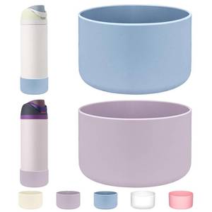 lot 20296 image: WK IEASON 2Pcs Silicone Boot for Owala Water Bottle, Protective Flask Bottom Cover Base for Owala FreeSip Twist and Flip Flask Water Bottle Accessories-2.83inch Bottom Diameter