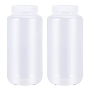 lot 20297 image: UMETASS 33.8 oz Wide Mouth Lab Reagent Bottle, Clear PP Lab Container, Sealed Leak-proof, Pill & Water Sample Bottle (2 Pcs)