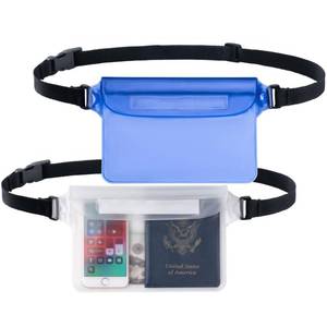lot 20316 image: CADONO 2-Pack Waterproof Pouch with Adjustable Waist Strap (ClearBlue)