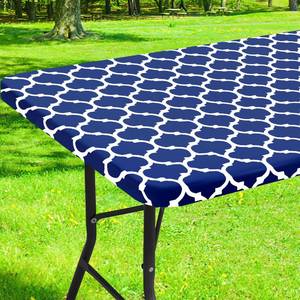 lot 20332 image: Smiry Picnic Fitted Table Cover, 8 Foot Flannel Backed Vinyl Tablecloth