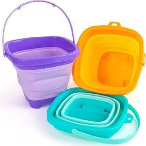 lot 20334 image: SHINDEL 3 Set Collapsible Beach Buckets, Multicolor