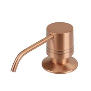 lot 20335 image: Akicon Copper Soap Dispenser for Kitchen Sink, Brass Body Refill from Top, Built in Design with Large Liquid Soap 17 OZ Bottle, Countertop Soap Dispenser (Copper, Modern)