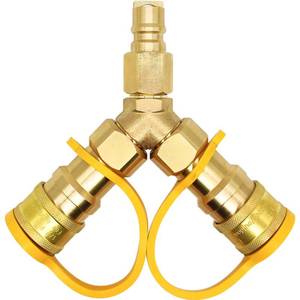 lot 20336 image: LAMUDO 38 Natural Gas Hose Y Splitter with Quick Connect Fittings