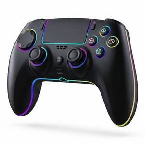 lot 20337 image: Wireless Hall Effect Controller for PS5PS5 ProPCMac, Anti-Stick-Drift Gamepad with Back Paddles, 6-Axis Motion Sensor, Turbo & Macro, Dual Vibration, Built-in Speaker, 3.5mm Audio Jack, Mute Key, LED Lighting (7Colors, 4 Effects) - Night Black