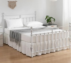 lot 8195 image: xuan dian Bed Skirt Full Size 18 Inch Drop Ivory