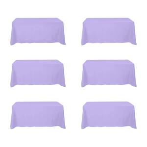 lot 1501 image: BRILLMAX 6 Pack Lavender Tablecloths 90x132 Inch for 6ft Rectangle Tables