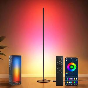 lot 1502 image: RGBIC Floor Lamp with App Control 1000 Lumens Smart LED Corner Lamp