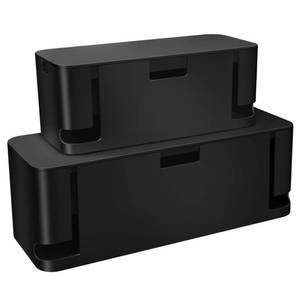 lot 1520 image: ZhiYo 2 Pack Cable Management Box, Medium & XL, Power Strip Organizer Black