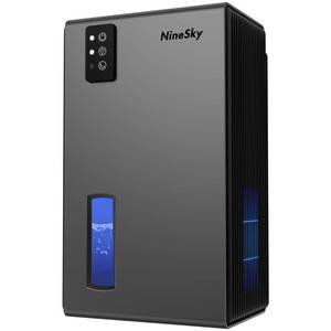 lot 1546 image: NineSky Dehumidifiers for Home, 1000 Sq.Ft Dehumidifier with 95oz Water Tank, Quiet Dehumidifier for Basement Bathroom Bedroom with 7-Color Ambient Light & Auto Shut Off, (Grey)