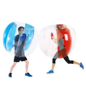 lot 1571 image: 2 Pack Inflatable Bumper Balls for Adults (4ft1.2m) Giant Sumo Balls Body Bumpers Balls Buddy Zorb Ball Outdoor Toys for Kids Yard Human Bubble Ball Hamster Ball(RedBlue, 48inch)