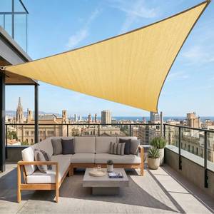 lot 1576 image: Amgo 10 x 10 x 10 Beige Triangle Sun Shade Sail for Patio