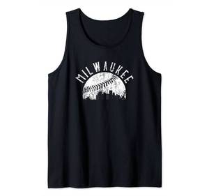 lot 2286 image: Vintage Milwaukee Wisconsin Skyline Apparel Tank Top (Blue not Black, Size L)