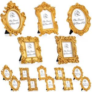 lot 2291 image: Maitys 15 Pcs Tiny Vintage Picture Frames with Stands Ornate,Gold