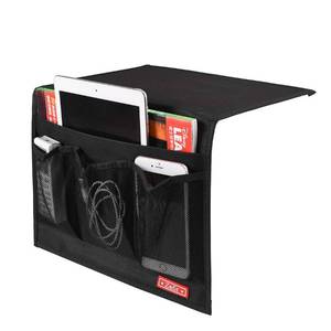 lot 2292 image: Zafit Bedside Storage Organizer - Table Cabinet Organizer Caddy for Remotes, Phone, Glasses (Classic 4 Pockets - Black)