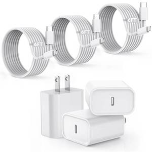 lot 2301 image: ��Apple MFi Certified��Fast Charger iPhone,Fast i Phone Charging Cord 3Pack iPhone Charger Fast Charging Plug Block 6FT USB C to Lightning Cable for iPhone 1414 Pro MaxPlus13 Mini1211XRXS,AirPods