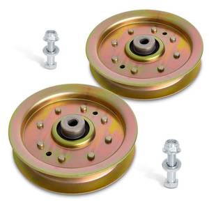 lot 2315 image: UP2WIN 756-04129 Flat Idler Pulley Compatible with Cub Cad et Troy-Bilt, Replace 756-04129B, 753-08171, 956-04129, Fit for Riding Lawn Mower Tractor with 42 46 48 50 54 Deck, 2 Pack