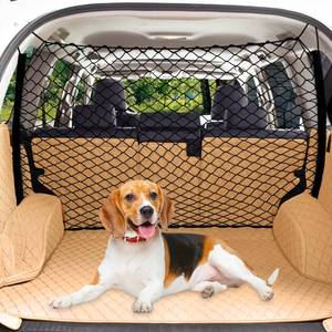 lot 2319 image: Dog Car Barrier Net Pet Car Divider Back Seat Barrier Net for Trucks, SUV, Full Sized Sedans Pet Restraint Car Backseat Divider Vehicle Gate Cargo Area Travel Trunk Mesh Net Screen Barricade