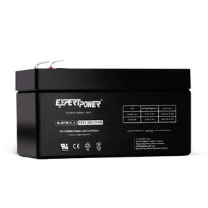 lot 2330 image: ExpertPower EXP1213-1.3Ah 12V Battery Rechargeable SLA AGM with F1 Terminals, Sealed Lead Acid Small 12 Volt Battery Replacement Backup for Auxiliary, Mower, UPS, Alarm Batteries