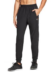 lot 2331 image: baleaf Mens Running Pants Workout Quick Dry Lightweight Joggers Black 3XL