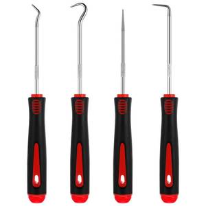 lot 2340 image: WILLBOND 4 Pcs Pick and Hook Tools, Automotive,6.5 Inches,Red