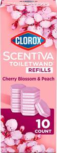 lot 2349 image: Clorox Scentiva ToiletWand Refills, Cherry Blossom and Peach, 10 Count