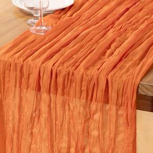 lot 2368 image: DeZerlor Orange Cheesecloth Table Runner 1 Pack Summer Boho Runner