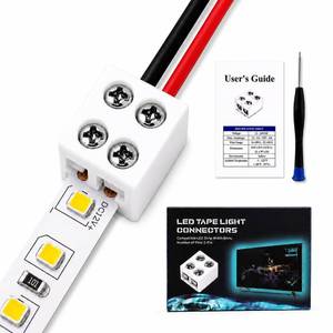 lot 2381 image: 40 Pack 2 Pin 8mm LED Strip Connectors, Solderless Screw Terminal LED Light Strip Connectors, Wire to Strip Connector for 5V 12V 24V