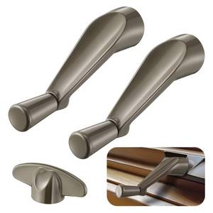 lot 2382 image: 3 Pack 38 Inch Casement Window Crank Handles, 12-Spline Spindle Fit, Stone