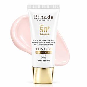 lot 2384 image: QueenDairy Pink Tone-Up Color Correcting Primer SPF 50 PA, Face Primer for Visible Redness, Lightweight Hydrating Makeup Base, Smooth Non-Greasy Sun Cream Primer