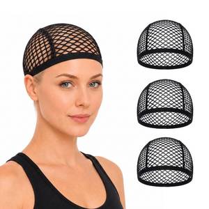lot 2415 image: HYUNDU 3 Pack Black Crochet Wig Caps for Wig Making