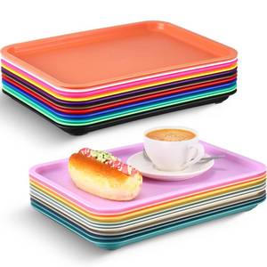 lot 3936 image: Sintuff 20 Pcs Plastic Art Trays Lunch Colorful, 12 x 9 Inch, 20 Colors