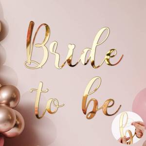 lot 4340 image: Feifeiya Mirror Acrylic Bride to Be Sign, Self Adhesive Bride to Be Letters