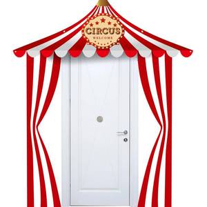 lot 4341 image: Preboun 3 Pcs Circus Tent Decorations Carnival Party Pennant Banner Set