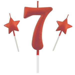 lot 4355 image: 2.75in Red Number 7 Birthday Candles,Happy Birthday Cake Cupcake Toppers Decoration and Celebrating for AdultsKids Party Baking (2.75in Red Number 7)