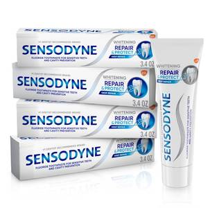 lot 4386 image: Sensodyne Repair and Protect Whitening Toothpaste, 3.4 oz (Pack of 4)