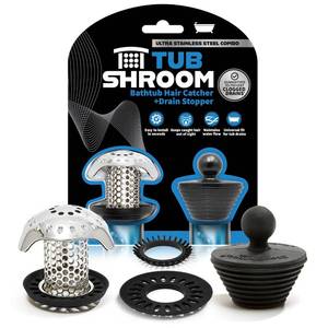 lot 4412 image: TubShroom Ultra Revolutionary Bath Tub Drain Protector Hair CatcherStrainerSnare, Stainless Steel, Stainless Combo